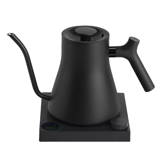 Swan-neck kettle on transparent base