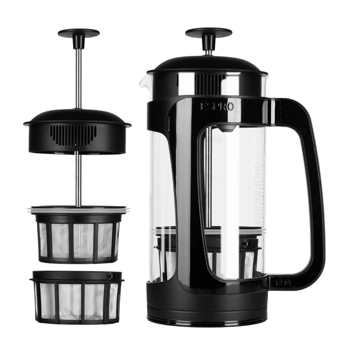 multi-component empty plunger coffee maker