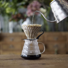 Upload image to gallery, kettle pouring V60 coffee
